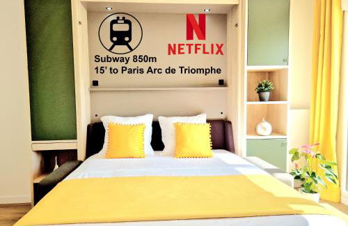 Stylish Stay Near Paris - 850m to Subway RER A - Netflix T1-4P - Foto 1