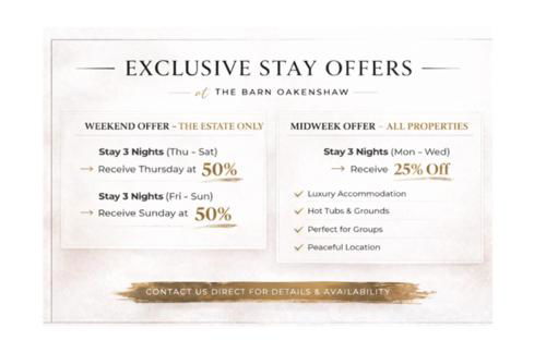 Entire Luxury Log Cabin Sleeps 6 with Private Hot Tub & Scenic Views near Durham & Bishop Auckland - Foto 3