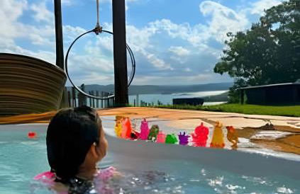 Chalé Mirante, piscina, cachoeira, lago e vista espetacular em Alexânia Goiás - Foto 32