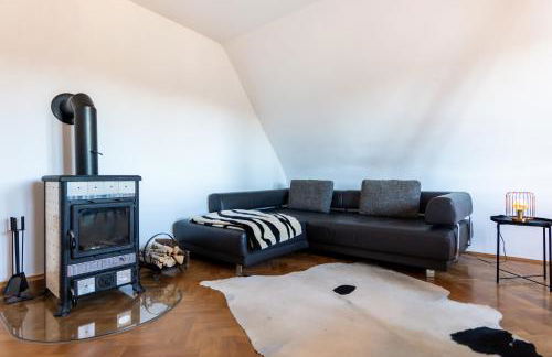 Doppelhaus- Villa Leipzig Schleußig , moderner Altbau Apartment Dachetage mit 2 Schlafzimmern und separatem Zusatzzimmer , Parkplatz - Balkon - Kamin - Eicheparkett - Arbeitsplatz - Foto 1