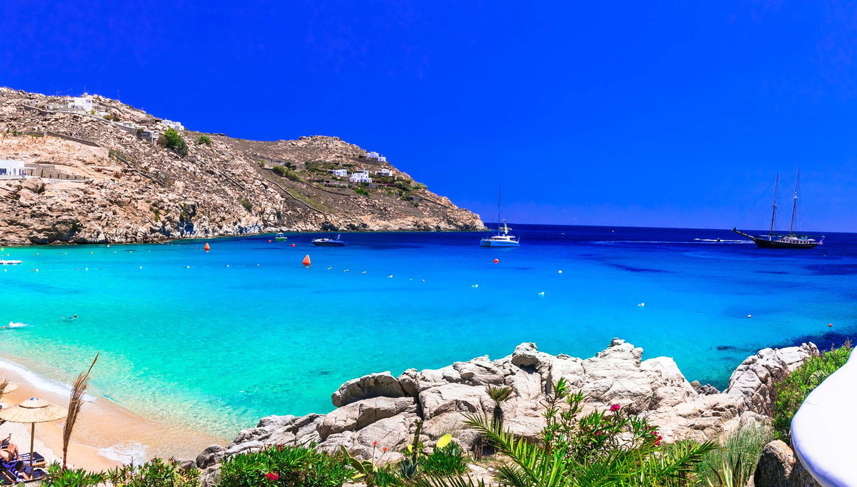 Balade en bateau dans le sud de Mykonos + Déjeuner