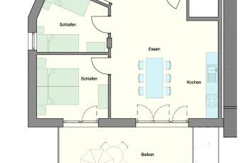 Ferienwohnung, 2 Zimmer, 4 bis 6 Personen, 67 qm, mit großem Balkon, entlang am Fluss, an der Aach, am Bodensee, nah am Naturschutzgebiet - Foto 49