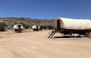 Grand Canyon Covered Wagon for Family-Friendly Glamping in Meadview, Arizona - Foto 1