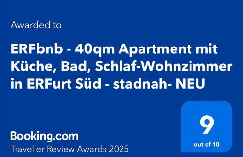 ERFbnb - 40qm Apartment mit Küche, Bad, Schlaf-Wohnzimmer in ERFurt Süd - stadnah- WLAN - Foto 2