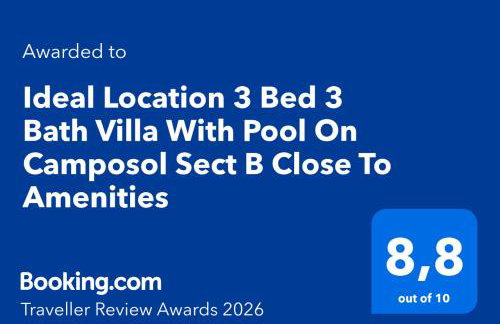 Ideal Location 3 Bed 3 Bath Villa With Pool On Camposol Sect B Close To Amenities - Foto 44