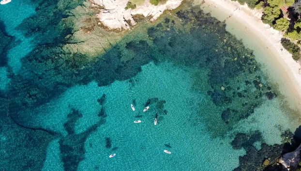 An aerial view of Cala Moresca