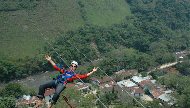 Suspended in mid-air