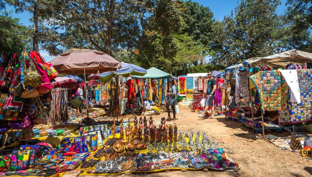 Barracas do mercado Maasai