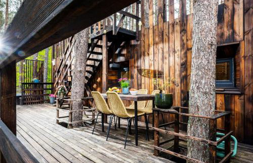 Domek lubiana180 SCANDI wśród drzew JACUZZI SAUNA KOMiNEK i TARAS na dachu jezioro Kaszuby Pieski tylko do 10kg za dodatkową opłatą - Foto 6