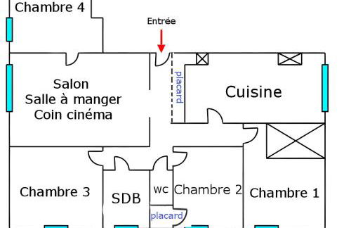 Spacieux appartement 90m2 4 chambres, proche mer, climatisation, tout confort - Foto 18