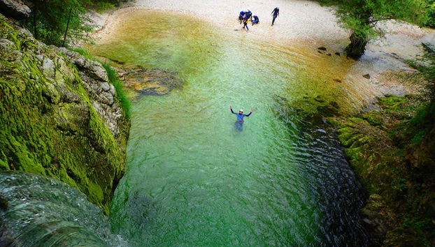 Canyoning in Slovenia's beautiful natural landscapes