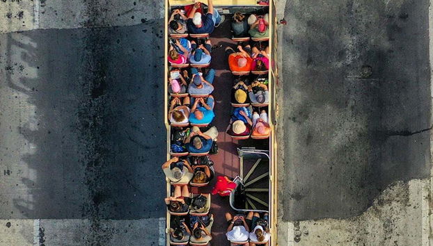 Vista aérea del autobús