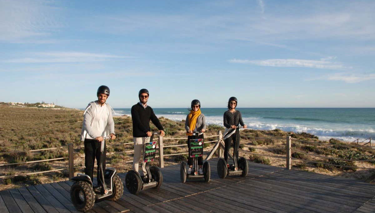 Disfrutando del tour en segway por Albufeira