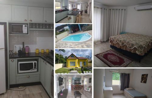 casa 700m da praia, ideal para família, 3 quartos , piscina, ar condicionado, churrasqueira, wi fi, estacionamento, até 10 pessoas, - Foto 1