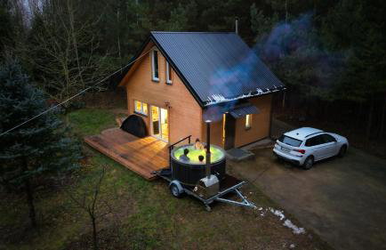 Domek w lesie nad stawem Sauna Balia Podlasie - Foto 1