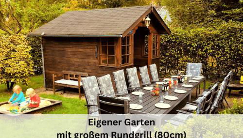 Ferienhaus Pape - 300m2, 17 Betten - mit großem privatem Garten, Pool, Dart, Sauna-, Grill- und Spielbereich - Ideal für Familien - Foto 3, Garden, Garden view