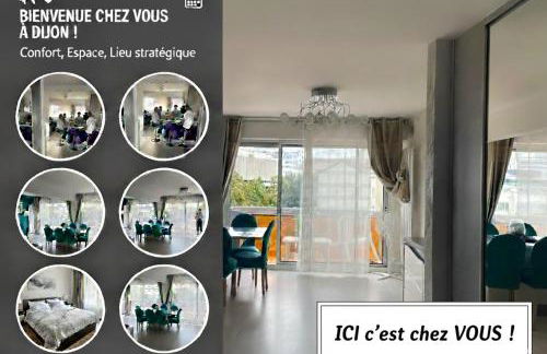 Bel appartement spacieux et lumineux de 100m2 au 3e étage avec ascenseur -A 5mn à pied du parc des expositions congrès de Dijon et ENG et 10mn du centre ville place Parking devant l'immeuble - Foto 6