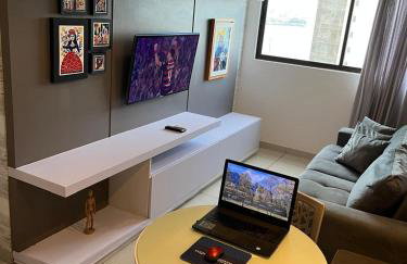 Flat Beach Class Excelsior - Apto Completo para 4 pessoas vista rio e mar - Foto 4