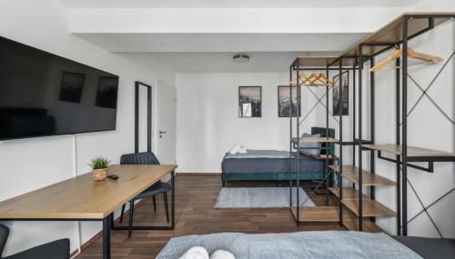 Larooms Merseburg - Apartment NS03 - 2 Zimmer - 4 Betten - Waschmaschine - Parkplatz - Balkon - Foto 4, wardrobe