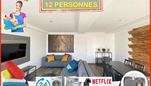 22 CHIC & COSY GRAND APPART 92m2 PARKING GRATUIT HYPERCENTRE NETFLIX - Foto 2, towels, stove, dishwasher, heating, toaster