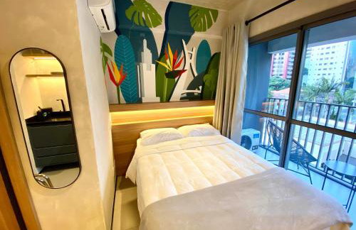 Studio 509 - Lindo studio ao lado do metro e shopping com Alexa - Foto 1