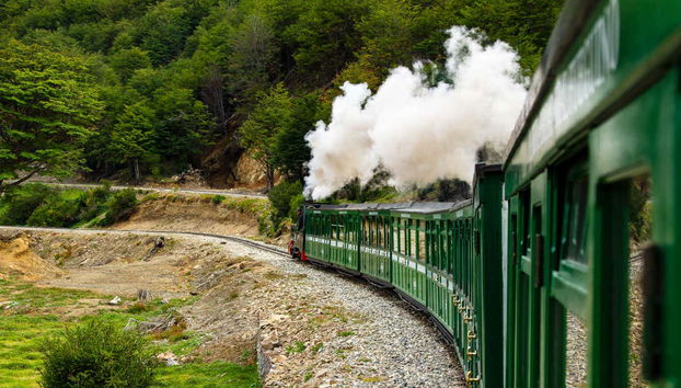 Viajando en una locomotora a vapor