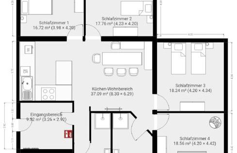 Gaul Lodge - für bis zu 8 Gäste, inkl Königscard, 4 Schlafzimmer, 2 Bäder, große Küche, gratis Parken & WLAN, Self Check-in - Foto 36