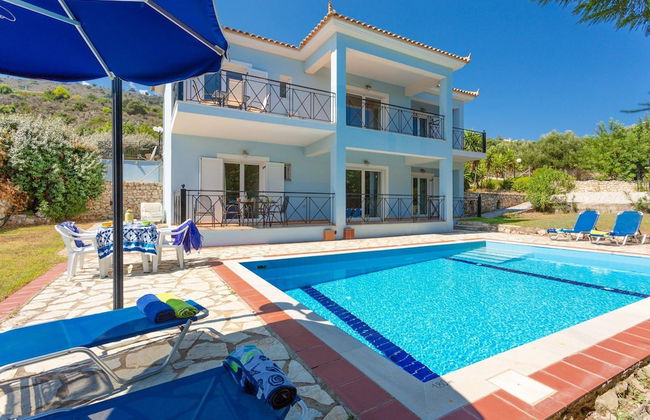 Skala Villa Blue Large Private Pool Walk to Beach Sea Views A C Wifi - 2824 - Foto 1