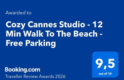 Cozy Cannes Studio - 12 Min Walk To The Beach - Free Parking - Foto 2