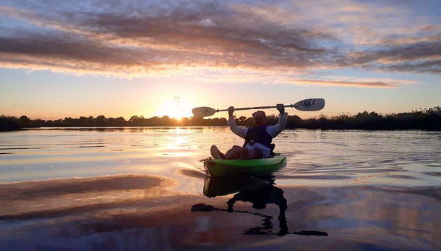 Al tramonto nella laguna del Chairel