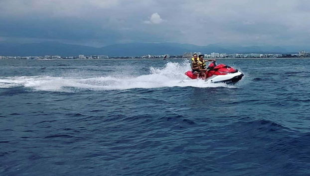 Jet skiing on the Mediterranean Sea