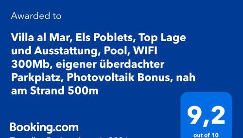 Villa al Mar, Els Poblets, Top Lage und Ausstattung, Pool, WIFI 300Mb, eigener überdachter Parkplatz, Photovoltaik Bonus, nah am Strand 500m - Foto 2