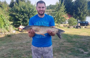 Mazurski Domek Papy Smerfa plaża pomost jezioro prywatny staw gospodarstwo pasieka - Foto 42