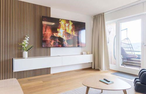 Relax-Apartments - Indoor-Pool - Sauna - Küche - kostenlos Parken - Balkon - teilweise Massagesessel - 85 Zoll Smart-TV - Foto 24