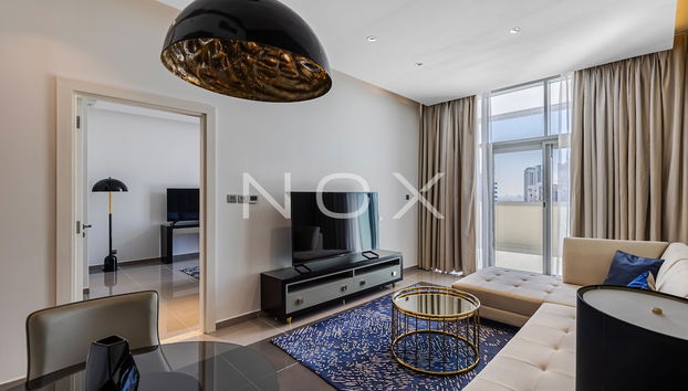 Bright 1BR Damac Majestine - Foto 5, Zona de estar