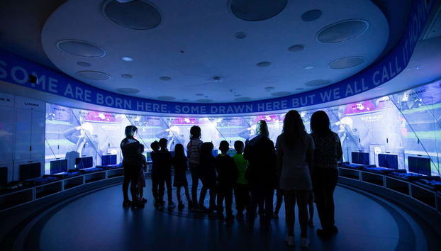 Enjoying the tour of the stadium