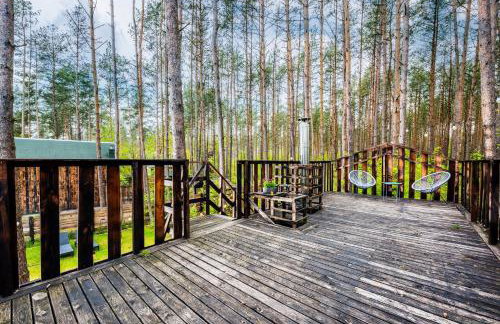 Domek lubiana180 SCANDI wśród drzew JACUZZI SAUNA KOMiNEK i TARAS na dachu jezioro Kaszuby Pieski tylko do 10kg za dodatkową opłatą - Foto 54