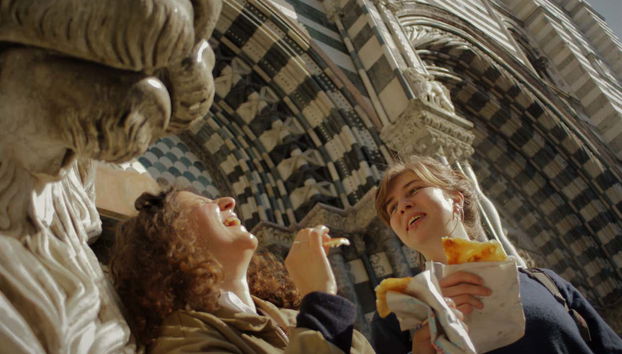 Tasting a delicous focaccia