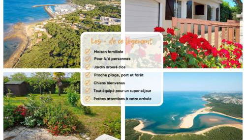 "NAUSICAA" Maison 6 personnes, 2 chambres, jardin clos, proche plage et forêt, chiens acceptés - Foto 2