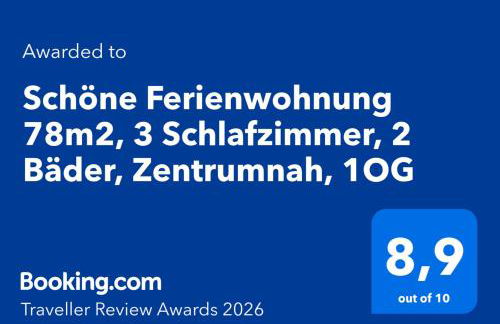 Schöne Ferienwohnung 78m2, 3 Schlafzimmer, 2 Bäder, Zentrumnah, 1OG - Foto 4