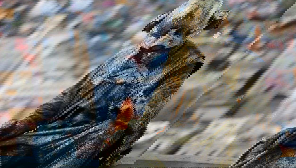 Escultura de un minero en Guanajuato