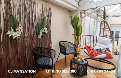 Loft Art Déco Terrasse Verrière Clim Lit king size - Foto 8
