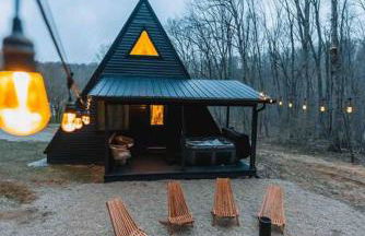 Secluded A-Frame Hocking Hills Hot Tub Fire Pit - Foto 21