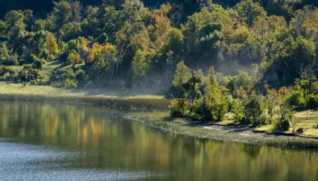 La lagune Rosales est entourée d'une végétation luxuriante