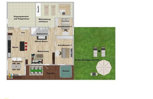 Wellness Ferienwohnung Szymecki- Sauna & Whirpool bei Heidelberg - Foto 20