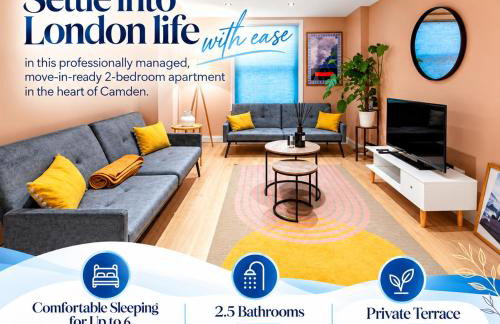 2BR Stylish Apartment in Euston and near Camden with Private Roof Terrace - Foto 1