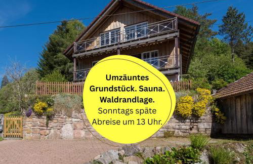 Holzhaus Enzklösterle am Wald: Sauna | eingezäunt - Foto 1