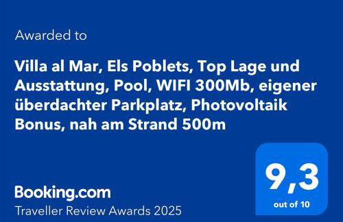 Villa al Mar, Els Poblets, Top Lage und Ausstattung, Pool, WIFI 300Mb, eigener überdachter Parkplatz, Photovoltaik Bonus, nah am Strand 500m - Foto 2