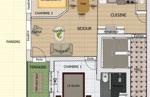 LES VAGUES, terrasse rez-de-ch, parking gratuit, lits faits, animal bienvenu et tout à pied - Foto 31