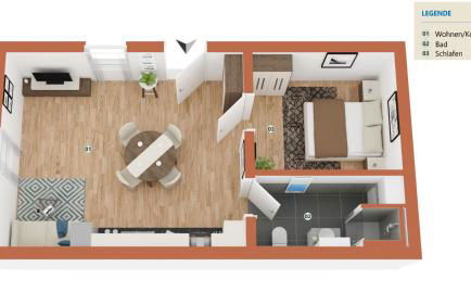 FeWo Urban Gotha - Apartment Orangerie - Am Schlosspark- Parken an der der Tür- Barrierefrei, 900 Meter zum Bahnhof - Wallbox - Foto 6